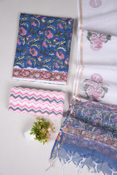 Premium Sanganeri Printed Cotton Suit With Kota Doria Duppta(BFCOTKD55)